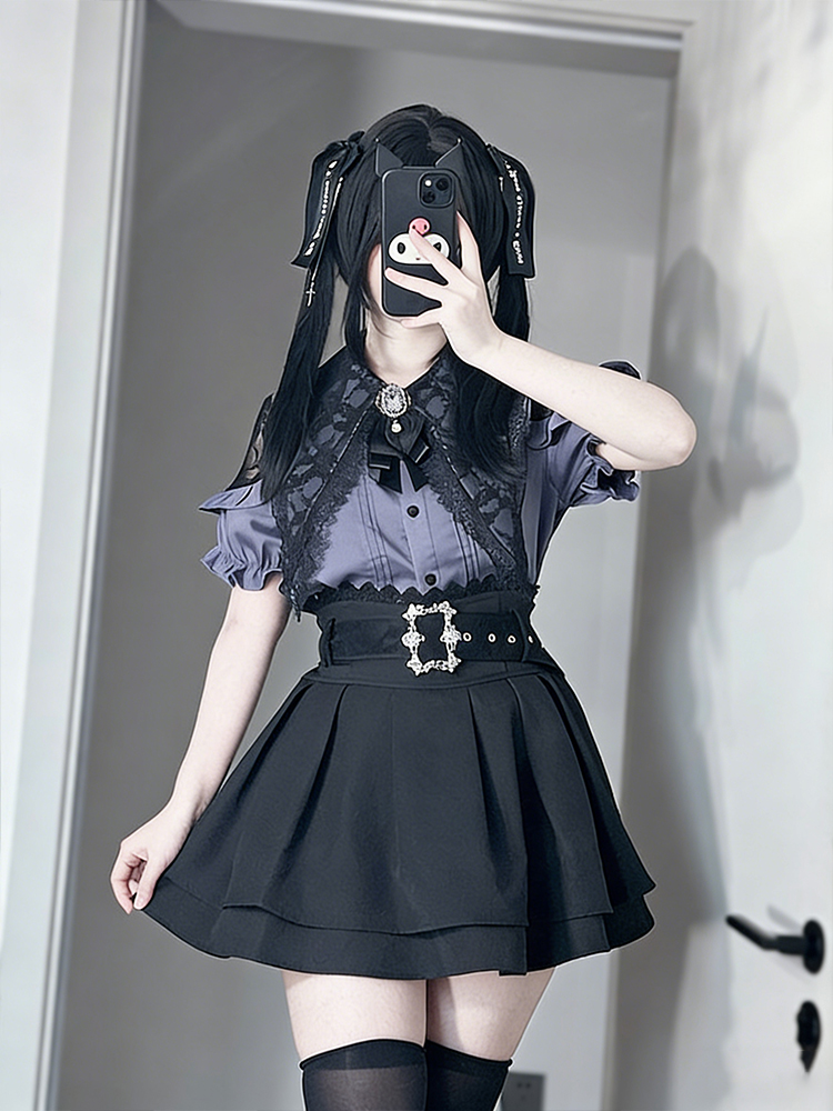 Blouse Off Shoulder - طقم قطعتين للنساء بأسلوب قوطي يتكون