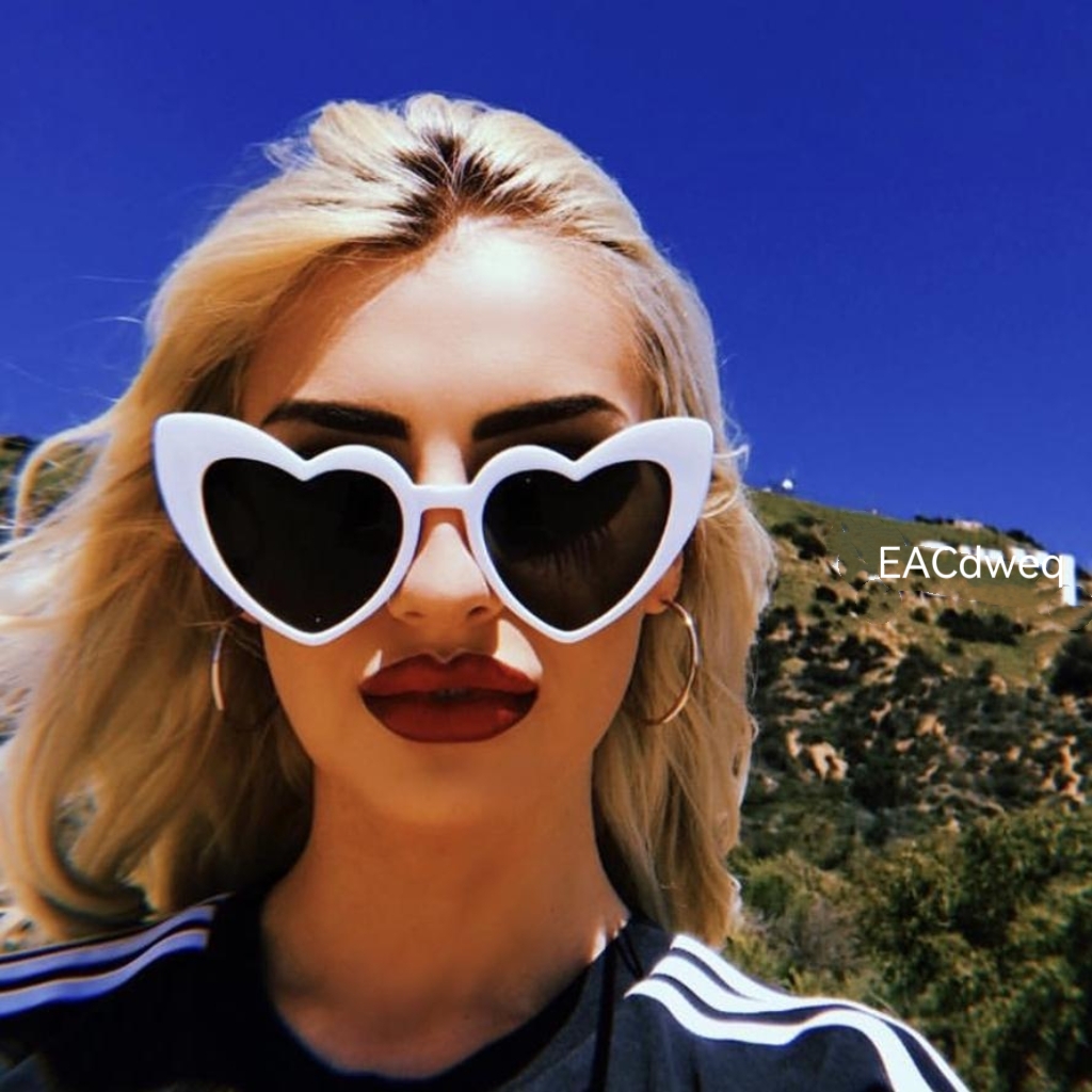 Sunglasses Cat Eye - نظارات شمسية على شكل قلب للنساء،