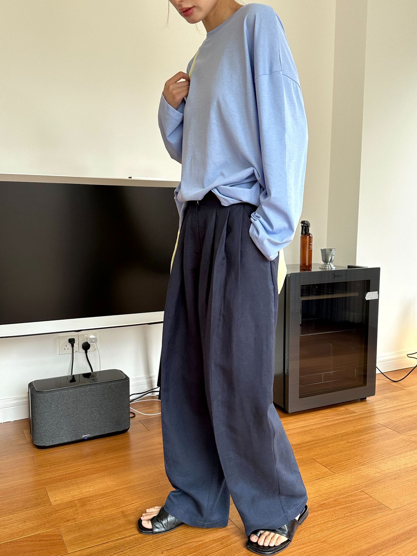 بنطلون كتان واسع الساق غير رسم - مراجعة Linen Pant Wide وسعره