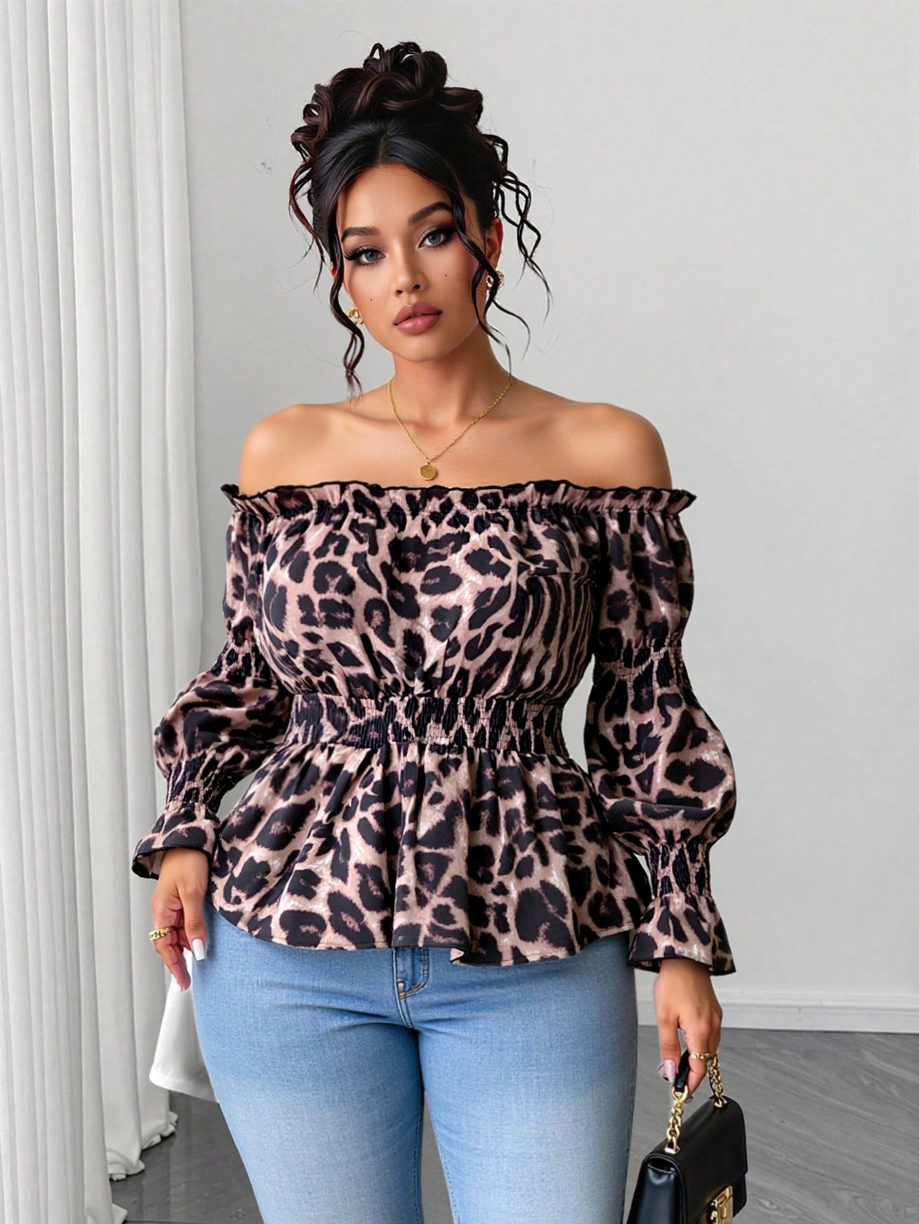 بلوزة نسائية بمقاسات كبيرة بطب - مراجعة Blouse Off Shoulder وسعره