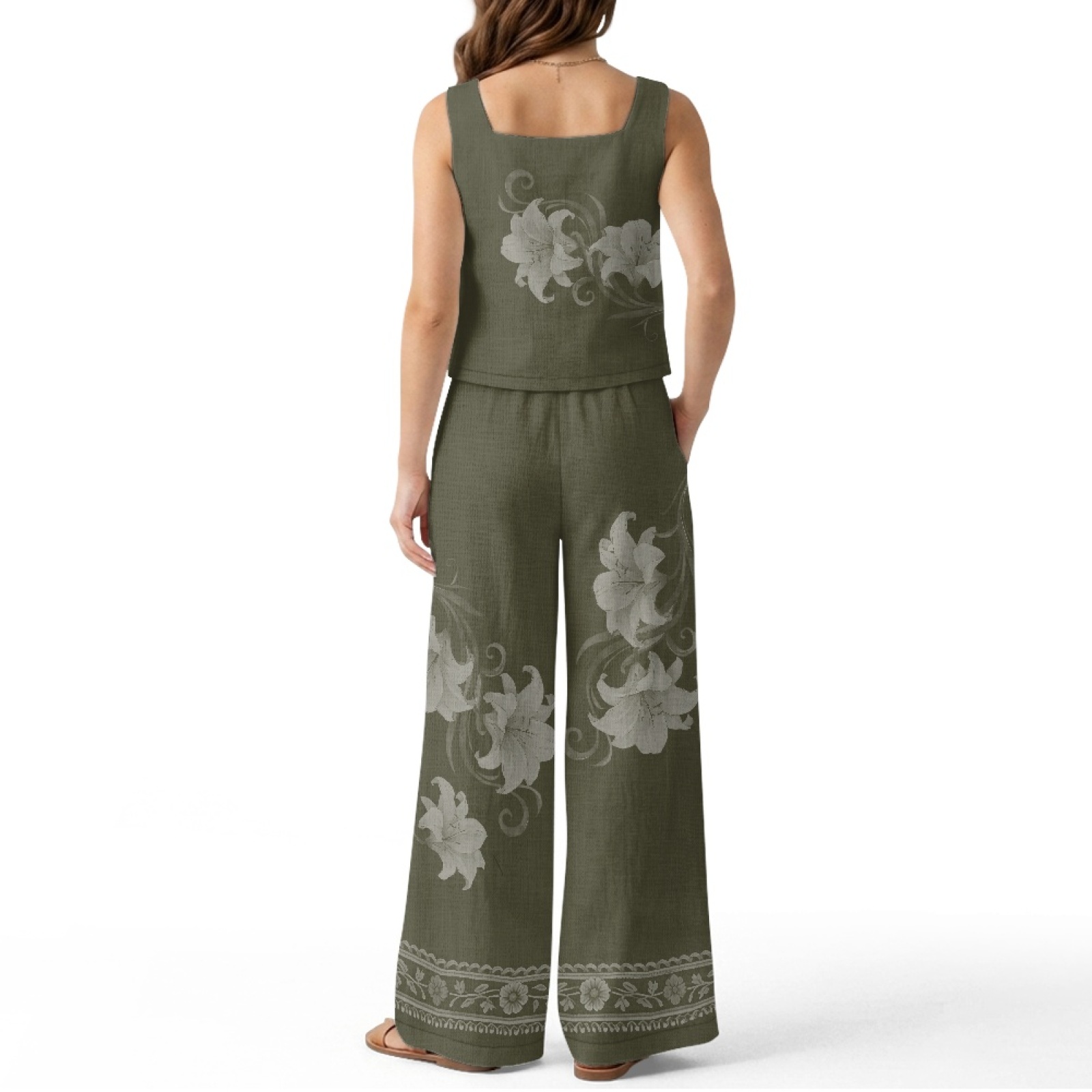 طقم سترة نسائية من الكتان من I - مراجعة Linen Pant Wide وسعره