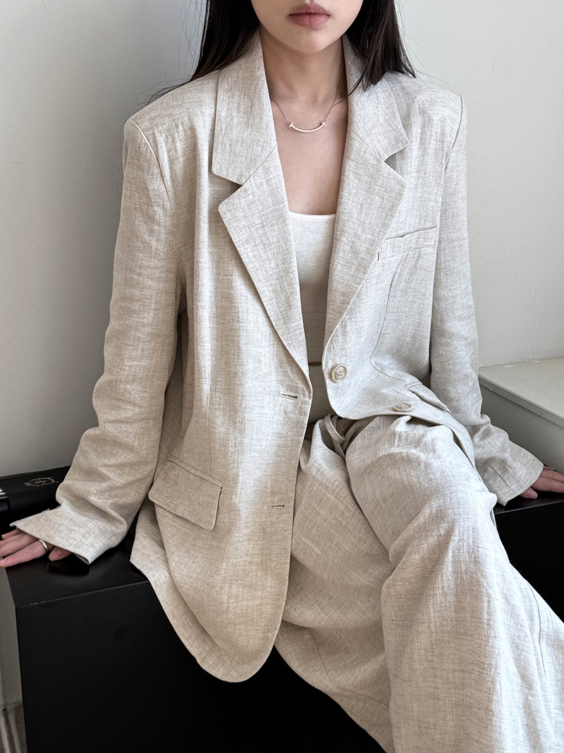 الخريف الراقية مادة الكتان الس - مراجعة Linen Pant Wide وسعره
