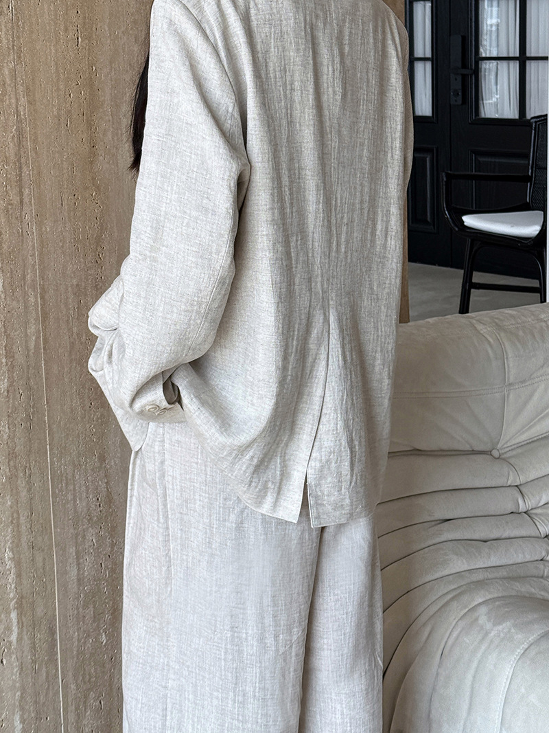 الخريف الراقية مادة الكتان الس - مراجعة Linen Pant Wide وسعره