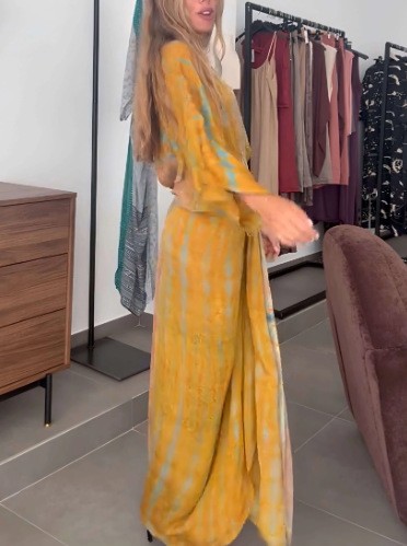 فستان صيفي نسائي من الكتان بيا - مراجعة Linen Dress Wrap وسعره
