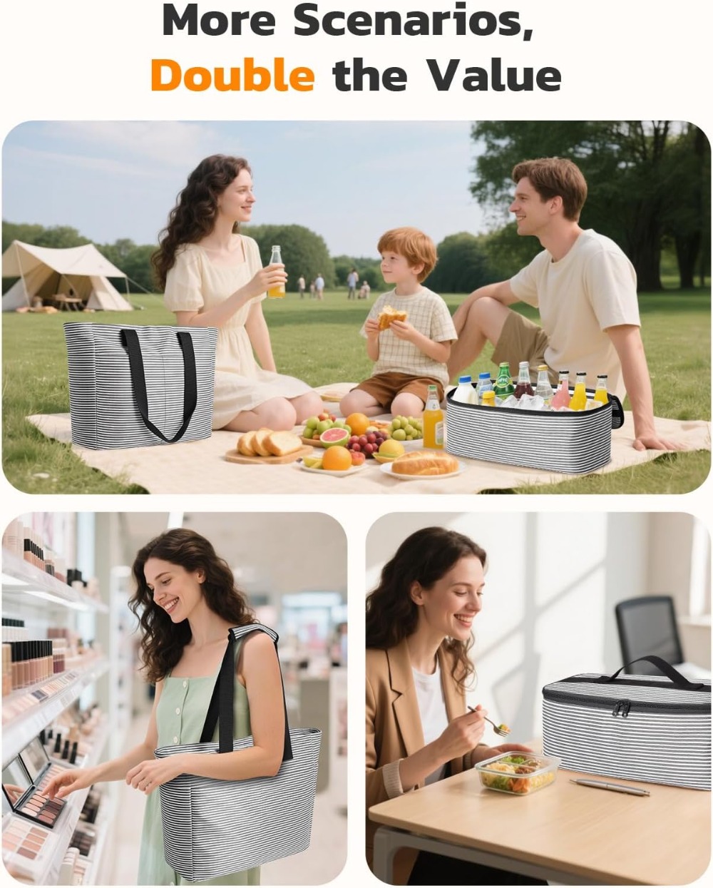 حقيبة شاطئ ومبرد طعام مقاومة ل - مراجعة Tote Bag Beach وسعره